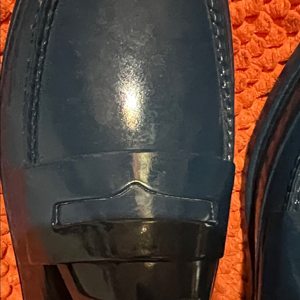 Hunter Shiny Blue Rubber Loafers - Picture 4 of 9
